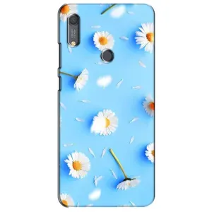 Чохол з Квітами для Huawei Y6s (ромашки на блакитному)