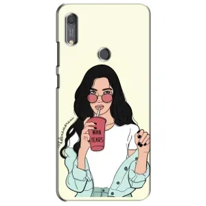 Силиконовый Чехол на Huawei Y6s с картинкой Стильных Девушек (С напитком)