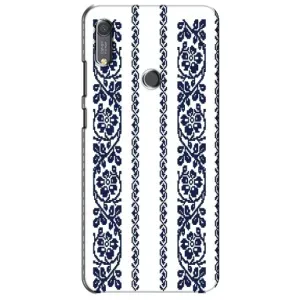 Силиконовый Чехол на Huawei Y6s с картинкой Вышиванки (Синяя вышиванка)