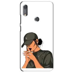 Силиконовый Чехол на Huawei Y6s с картинкой Стильных Девушек (В зеленом)