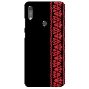 Силиконовый Чехол на Huawei Y6s с картинкой Вышиванки (Вышиванка на черном)