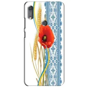 Силиконовый Чехол на Huawei Y6s с картинкой Вышиванки (Вышиванка с цветком)