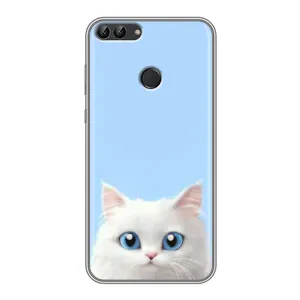 Чехол на тематику: Коты для Huawei Y7 Prime 2018 (Белый кот)