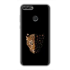Чехол с леопардовым принтом на Huawei Y7 Prime 2018 (Леопард на черном)