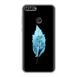 Чехол с картинками на черном фоне для Huawei Y7 Prime 2018 (Листочек)