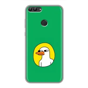 Бампер с принтом Мемы для Huawei Y7 Prime 2018 (Мем Утка)