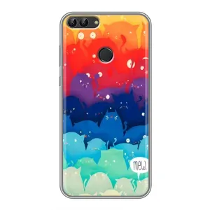 Силиконовый чехол с котиком для Huawei Y7 Prime 2018 (Mew)