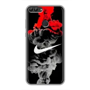 Силіконовый Чохол на Huawei Y7 Prime 2018 з картинкою НАЙК (Nike дим)