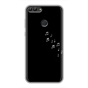 Чехол с картинками на черном фоне для Huawei Y7 Prime 2018 (Ноты)