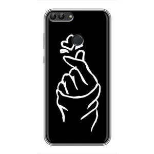 Чехлы (Знак сердечка) на Huawei Y7 Prime 2018 (Сердце на черном)