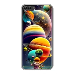 Чехол (ТПУ) с планетами на Huawei Y7 Prime 2018 (Солнечна система)