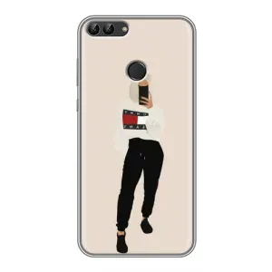 Силиконовый Чехол на Huawei Y7 Prime 2018 с картинкой Стильных Девушек (Стильная)