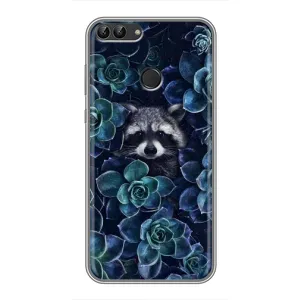 Силиконовый Чехол с Енотами на Huawei Y7 Prime 2018 (В цветах)