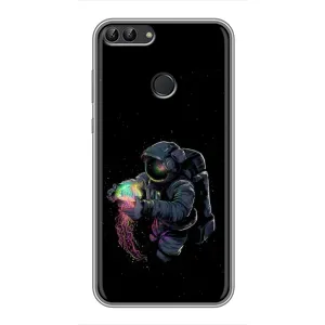 Силиконовый Чехол с принтом "Космонавты" на Huawei Y7 Prime 2018 (В руках земля)