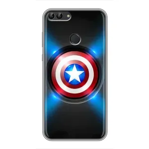 Чехол с Щитом Капитана Америки на Huawei Y7 Prime 2018 (Яркий Щит Капитана)