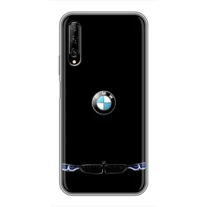 Силиконовый бампер с картинкой машины на Huawei Y7 Pro 2019 (Черный BMW)