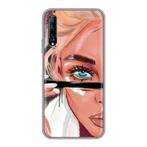 Силіконовый Чохол на Huawei Y7 Pro 2019 з картинкой Модных девушек (Дівчина та вії)