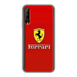 Силиконовый бампер с картинкой машины на Huawei Y7 Pro 2019 (Ferrari Logo)