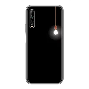 Чехол с картинками на черном фоне для Huawei Y7 Pro 2019 (Лампочка)