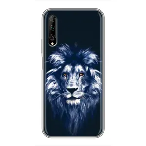 Чехол с картинкой на Huawei Y7 Pro 2019 (Лев - синий)