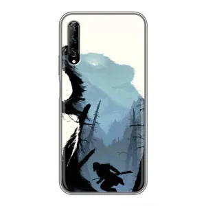 Силіконовий бампер з картинкою звірів для Huawei Y7 Pro 2019 (Ведмідь та ліс)