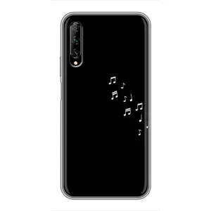 Чехол с картинками на черном фоне для Huawei Y7 Pro 2019 (Ноты)