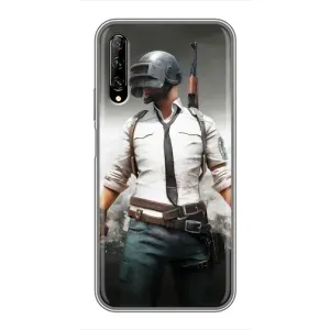 Силиконовый чехол с картинкой "Герой Pubg" на Huawei Y7 Pro 2019 (Пабг)