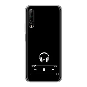 Чехол с картинками на черном фоне для Huawei Y7 Pro 2019 (Плеер)