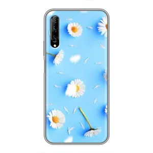 Чохол з Квітами для Huawei Y7 Pro 2019 (ромашки на блакитному)