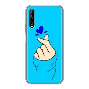 Чехлы (Знак сердечка) на Huawei Y7 Pro 2019 (Сердце на синем)
