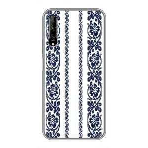 Силиконовый Чехол на Huawei Y7 Pro 2019 с картинкой Вышиванки (Синяя вышиванка)