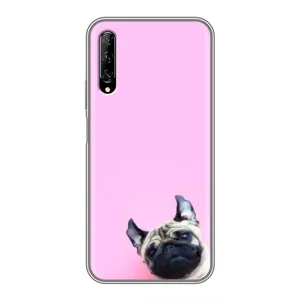 Бампер для Huawei Y7 Pro 2019 з картинкою "Песики" (Собака на рожевому)