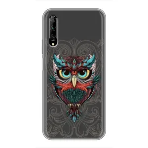 Чохли з принтом СОВИ для Huawei Y7 Pro 2019 (Сова на сірому)