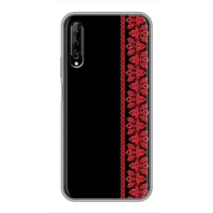 Силиконовый Чехол на Huawei Y7 Pro 2019 с картинкой Вышиванки (Вышиванка на черном)