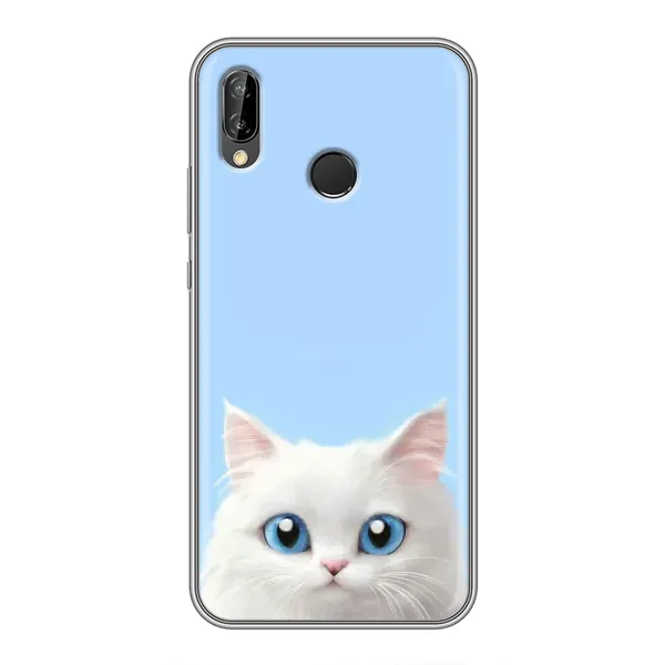 Чехол с рисунком «Белый кот» для Huawei Y7 2019 Чехол с рисунком «Белый кот» для Huawei Y7 2019