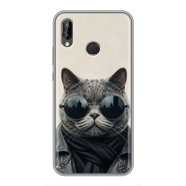 Чехол с рисунком «Модный кот» для Huawei Y7 2019 Чехол с рисунком «Модный кот» для Huawei Y7 2019
