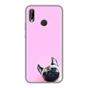 Бампер для Huawei Y7 2019 с картинкой "Песики" (Собака на розовом)