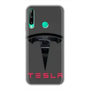Силіконовий бампер з картинкою машини на Huawei Y7p (2020) (Logo TESLA)