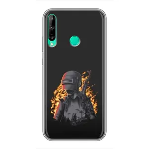 Силиконовый чехол с картинкой "Герой Pubg" на Huawei Y7p (2020) (В огне)