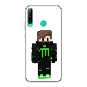 Чехлы для Huawei Y7p (2020) (Персонажи Майн Крафт) (Зеленый мальчик)