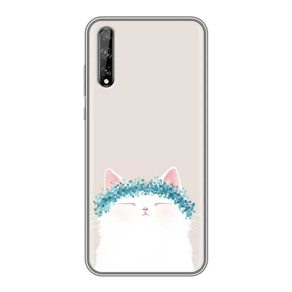 Чехол с рисунком «Белый котик» для Huawei P Smart S / Y8p (2020)