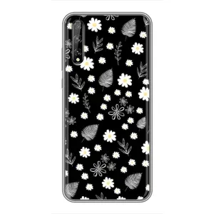 Чохли з тематикою "КВІТИ" на Huawei P Smart S / Y8p (2020) (цвітіння на чорному)