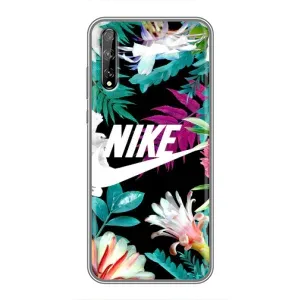 Силіконовый Чохол на Huawei P Smart S / Y8p (2020) з картинкою НАЙК (Квітковий Nike)