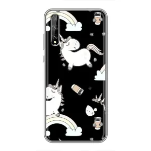 Чехол Unicorn на Huawei P Smart S / Y8p (2020) (Единорог с кофе)