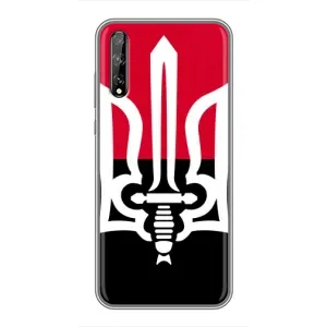 Чехлы УПА (Красно-Чёрный) на Huawei P Smart S / Y8p (2020) (Герб Украины)