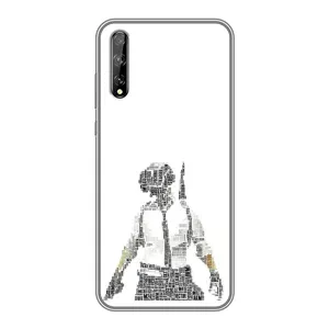 Силиконовый чехол с картинкой "Герой Pubg" на Huawei P Smart S / Y8p (2020) (Из букв)