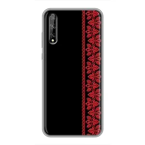 Силиконовый Чехол на Huawei P Smart S / Y8p (2020) (Красная Вышиванка)