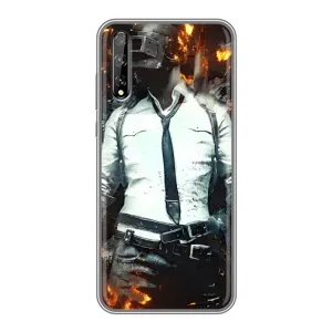 Силиконовый чехол с картинкой "Герой Pubg" на Huawei P Smart S / Y8p (2020) (Man Пубг)