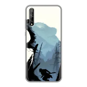 Силіконовий бампер з картинкою звірів для Huawei P Smart S / Y8p (2020) (Ведмідь та ліс)