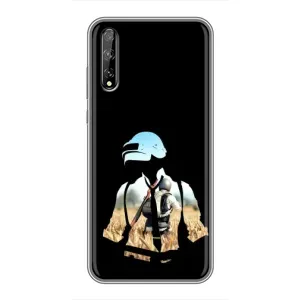 Силиконовый чехол с картинкой "Герой Pubg" на Huawei P Smart S / Y8p (2020) (Пубг мен)